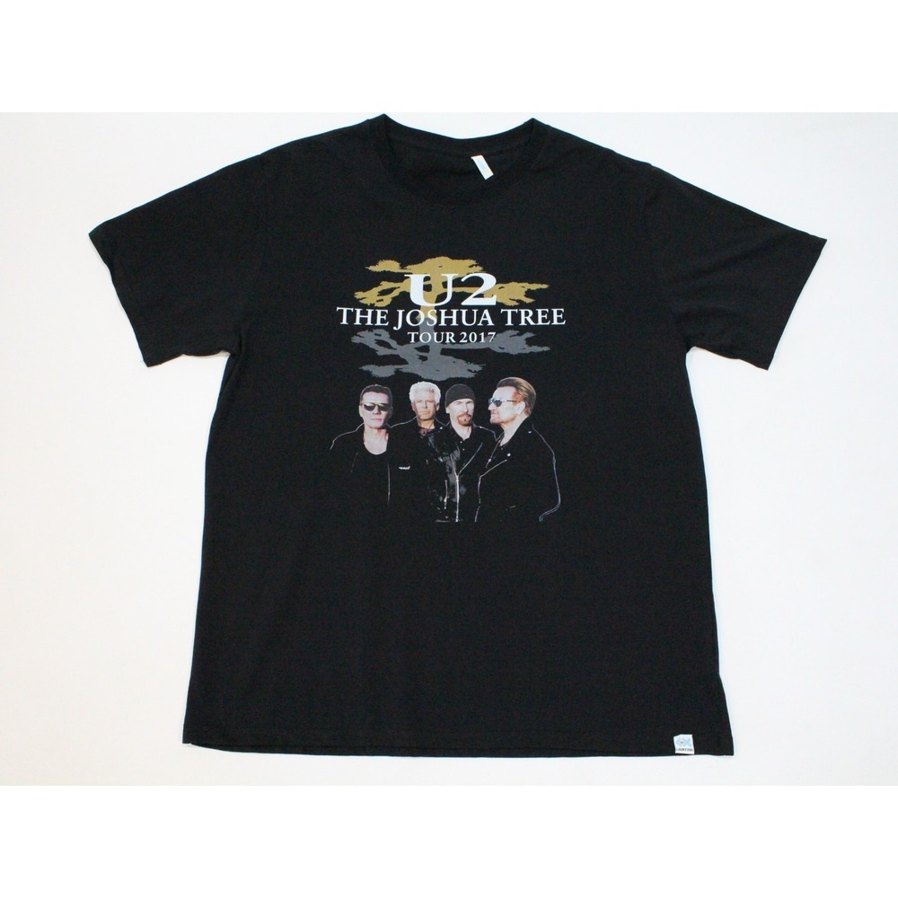 U2 Joshua Tree North America Tour 2017 Band T Shirt Mens L Music Black 2 Sided